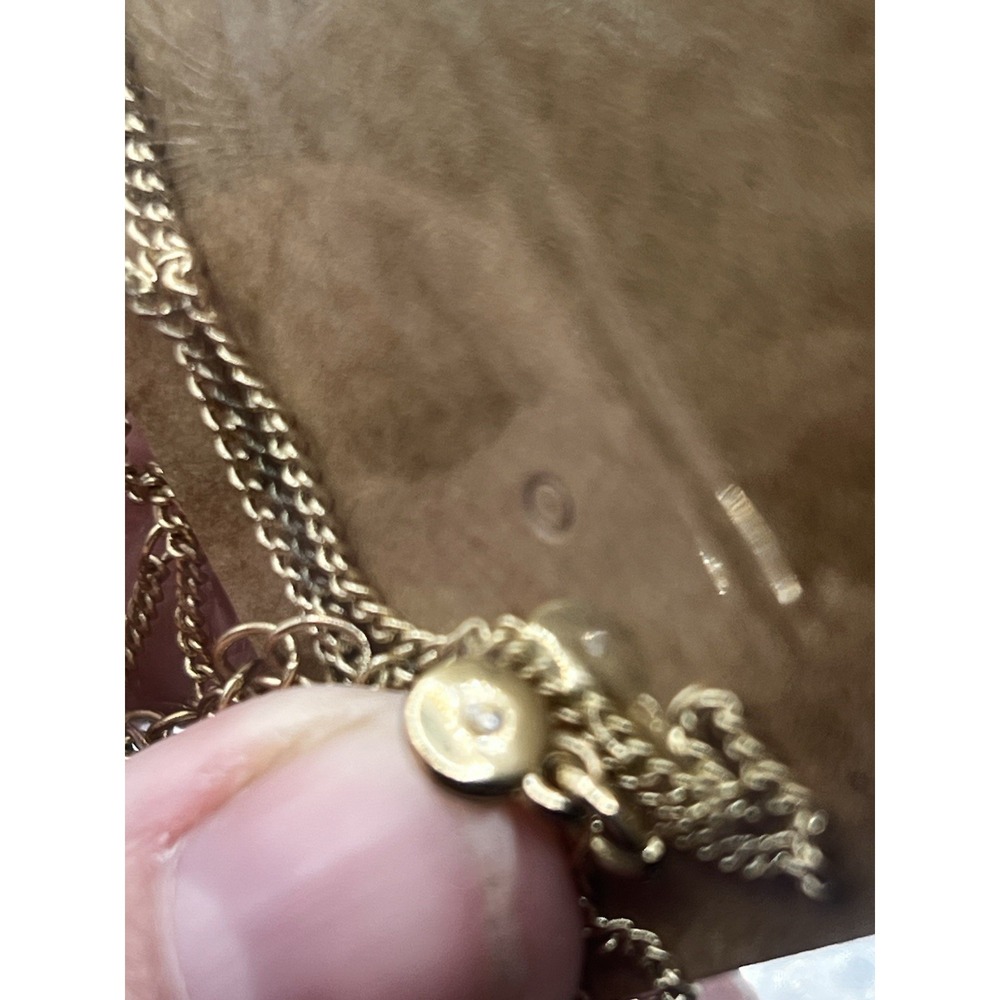 Lauren Conrad Gold Tone Necklace 32" W/ 3" Extender Pink/red Stones Single Layer - Picture 6 of 7